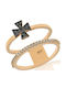 Fa Cad'oro Femeie Inel cu Zirconiu din Aur roz 14K