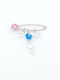 Child Safety Pin Crown Eye made of White Gold 9K for Girl