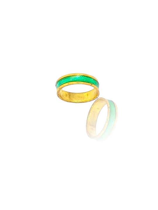 Byzantium Spirits Women's Gold Plated Silver Spinner Ring with Enamel