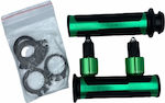 Motorcycle Grips with Handlebar Counterweights in Green Colour