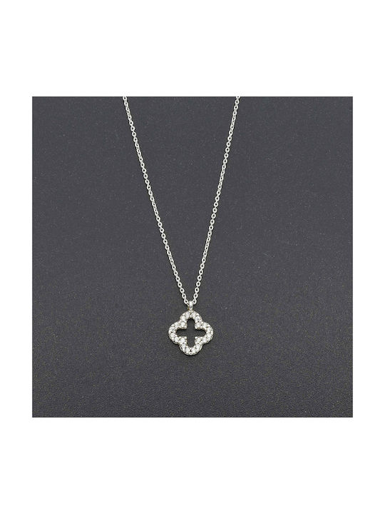 White Gold Cross 9K with Chain