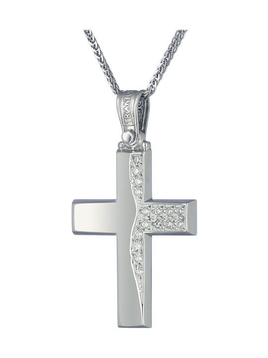 Triantos Damen Weißgold Kreuz 14K