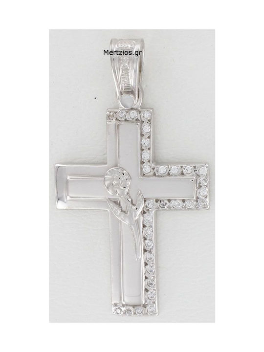 Triantos White Gold Cross 14K