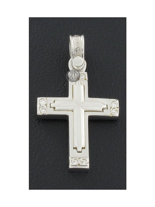 Triantos White Gold Cross 14K