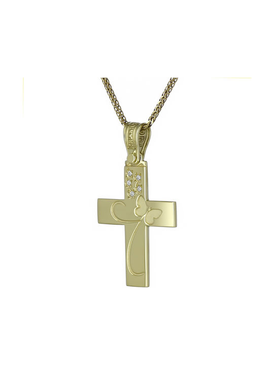 Triantos Damen Gold Kreuz 14K