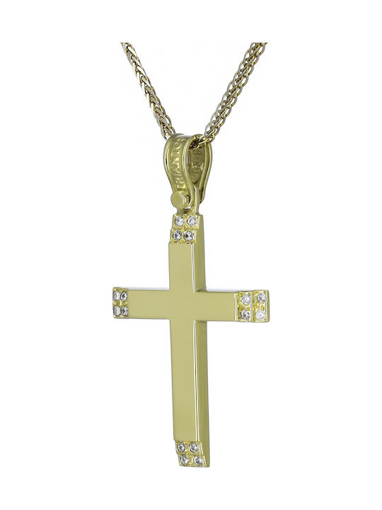 Triantos Femeiesc Aur Cruce 14K