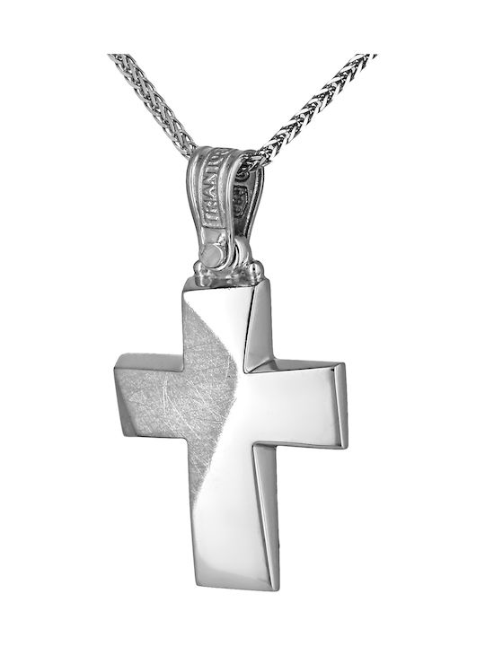 Triantos Men's White Gold Cross 14K