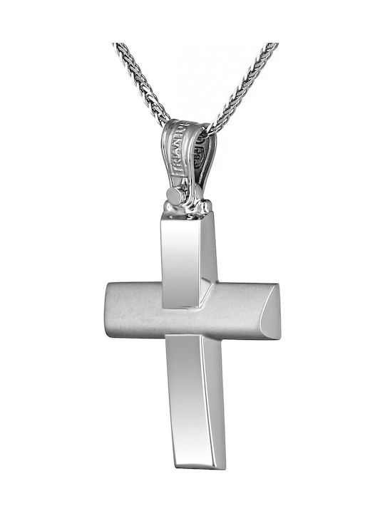 Triantos Men's White Gold Cross 14K