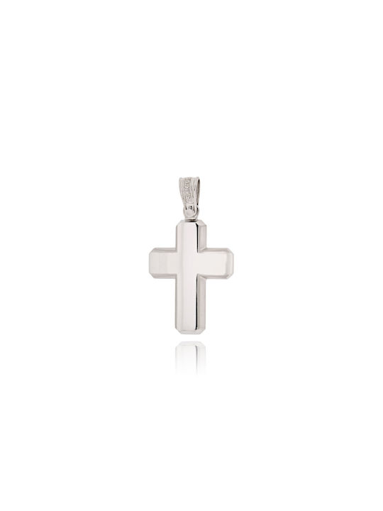 Triantos Men's White Gold Cross 14K