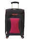 Savil Travel Suitcase Cabin Fabric Red with 4 Wheels Height 55cm