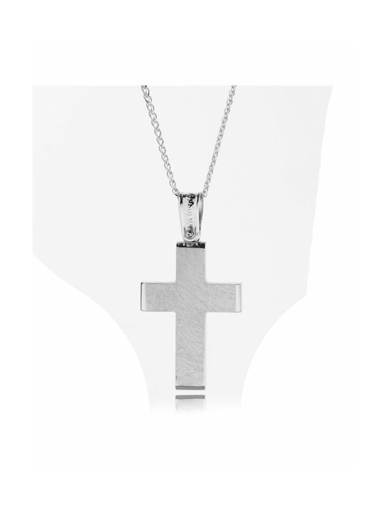 Paraxenies Weißgold Kreuz 14K mit Kette