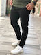 Men's Elastic Jeans Pants With Slim Straight Fit Black