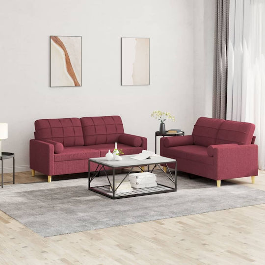 Living Room Furniture Set 2 sofas Red