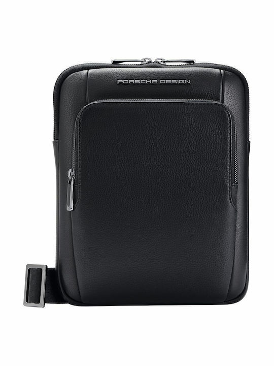 Porsche Leder Herrentasche Schulter / Crossbody Schwarz