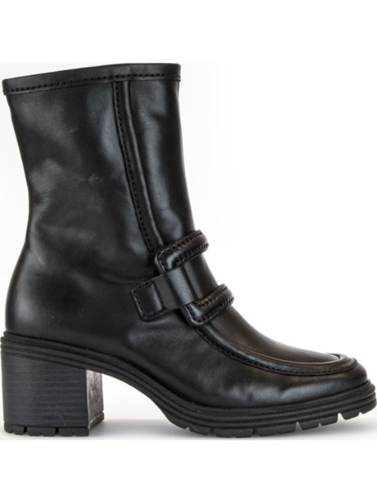 Leder Stiefeletten Damen Schwarz