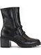 Leder Stiefeletten Damen Schwarz