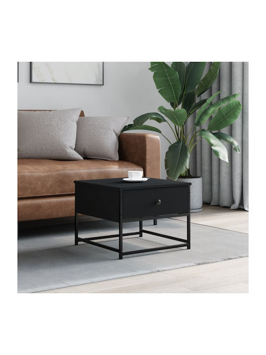 Square Wooden Side Table Black L51xW51xH40cm