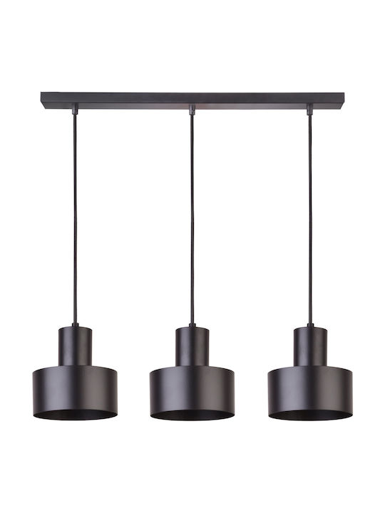 Sigma Rif Pendant Light Black Rail with Socket E27 65cm