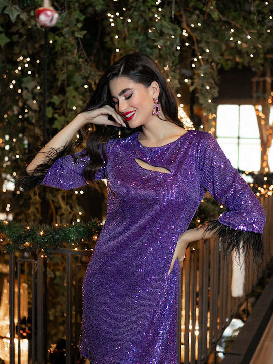 RichgirlBoudoir Midi Evening Dress Wrap Purple