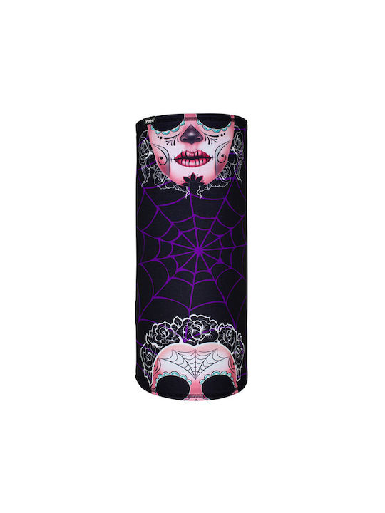 Zan Headgear Motley Tube Sportflex Sugar Skull Polyester Rider Full Face Balaclava in Purple Colour Purple Colour