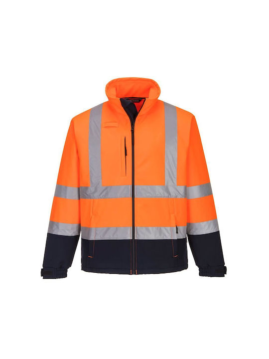 Portwest Work Jacket Softshell with Fleece Lining Orange
