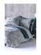 Viokarpet Bettbezug-Set Baumwolle Übergröße mit 2 Kissenbezügen 225x245 Blue