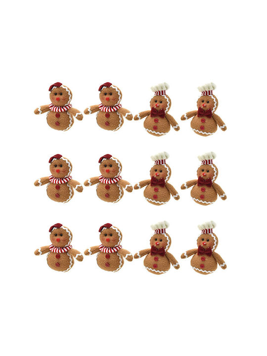 Bakaji Weihnachtliche Plüsch Figur Süßigkeiten Braun Höhe 26cm 12Stück