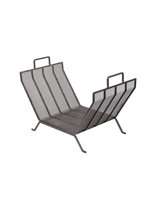 Viometal Μεταλλικό Καλάθι Αποθήκευσης Ξύλων 44x36x66cm Μπρούτζινο