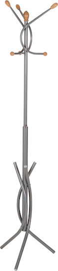 Freebox Freistehender Kleiderständer Metallisch Silber 41x41x176cm