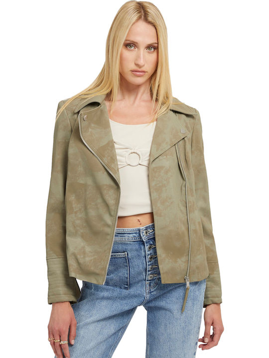 NEW AGNES Γυναικείο Biker Jacket Πολύχρωμο (F83X/DESERT GREEN MULTI)