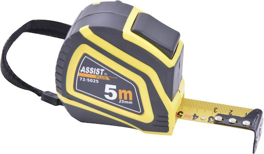 Assist Banda de măsurat cu resetare automată și magnet 25mm x 5m