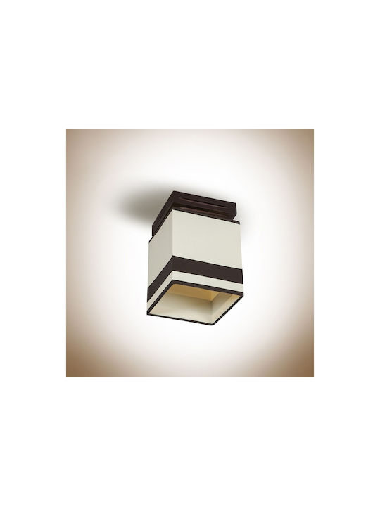 Light4home Πλαφονιέρα Οροφής με Ντουί E14 σε Μπεζ χρώμα