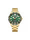 Curren Watch Battery with Metal Bracelet Gold Green