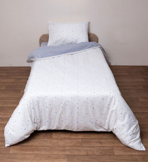 Viopros Kids Duvet Cover Set Single with Pillowcase Cotton White 160x240cm