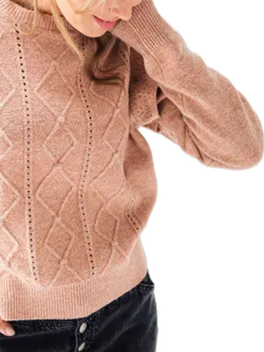 C'est Beau La Vie Women's Long Sleeve Sweater Pink