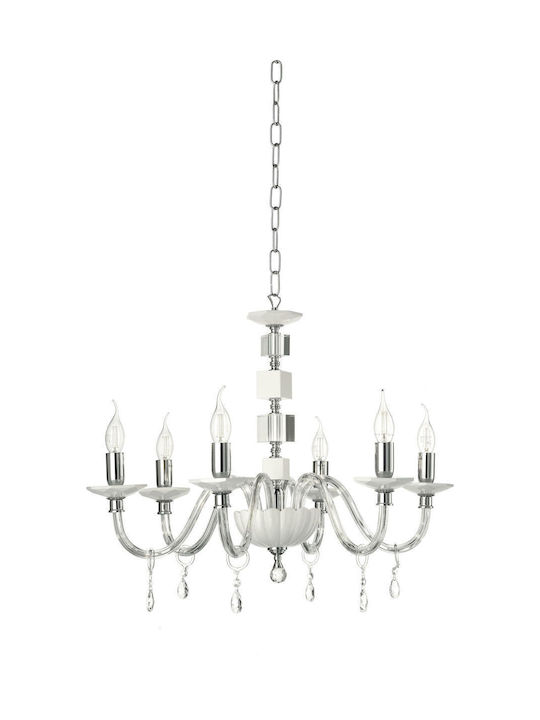 Ondaluce Chandelier with Crystals 6xE14 Transparent LP.LIVIA/6-FUME