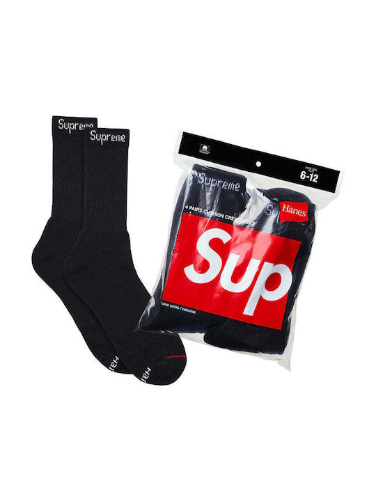 Supreme Чорапи Black 4 опаковки