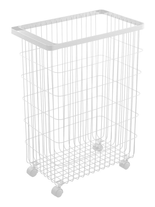 Yamazaki Metallic Laundry Basket 46.5x28x61cm White