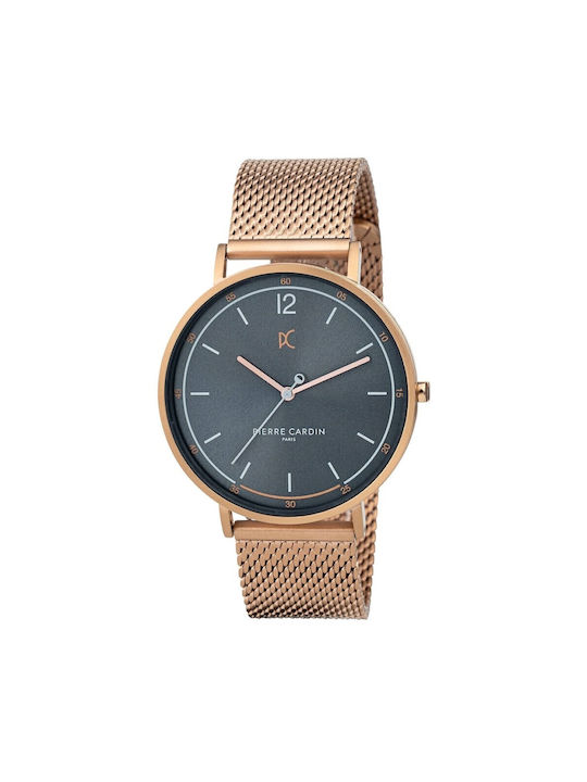 Pierre Cardin Bonne Watch Battery with Pink Gold Metal Bracelet