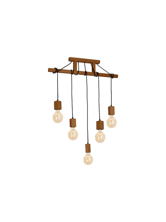 Milagro Σ Πολυέλαιος Jack Pendant Chandelier for 5 Bulbs E27 Beige