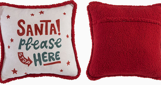 Nef-Nef Homeware Please Χριστουγεννιάτικο Διακοσμητικό Μαξιλάρι Τετράγωνο Λευκό 50x50εκ.