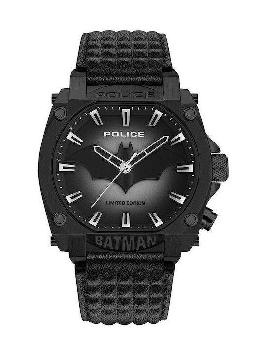 Police Batman Men's Watch Battery with Black Le...