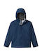 Waterproof Kids' Sports Jacket Windproof with Lining & Hood Dark Blue