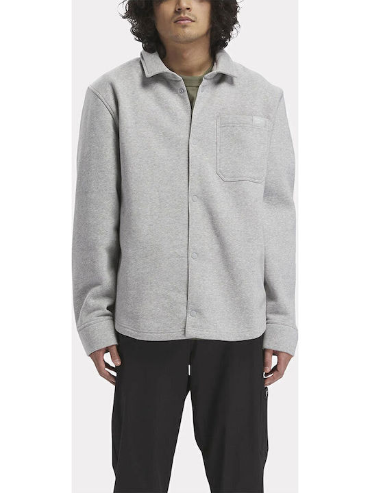 Μακρυμάνικo Overshirt σε Κανονική Γραμμή Medium grey hea