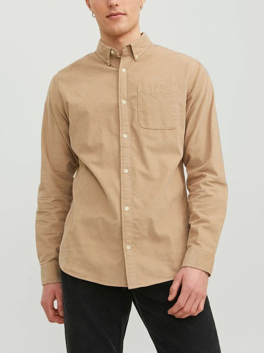 Jack & Jones Men's Shirt Long Sleeve Corduroy Crockery