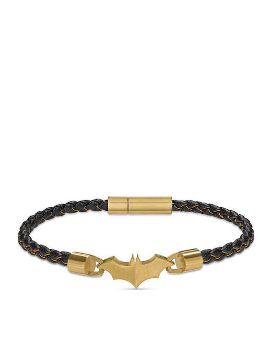 Police Batman Herren Armband aus Leder 18cm