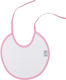Bunny Bebe Bib Fabric with Lace Band White, pink.