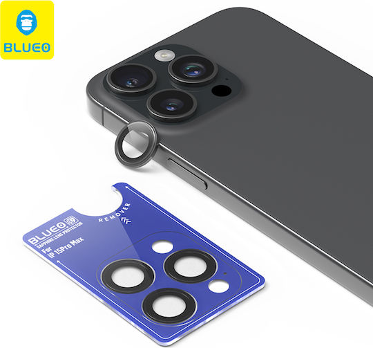 Blueo Τζαμάκι Κάμερας Μαύρο για iPhone 15 Pro