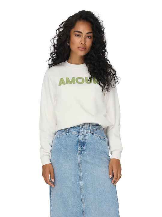 Only Women's Long Hooded Sweatshirt WHITE