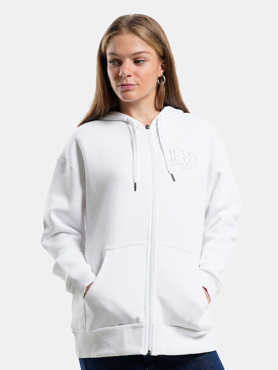 Target Women's Hooded Fleece Cardigan WHITE